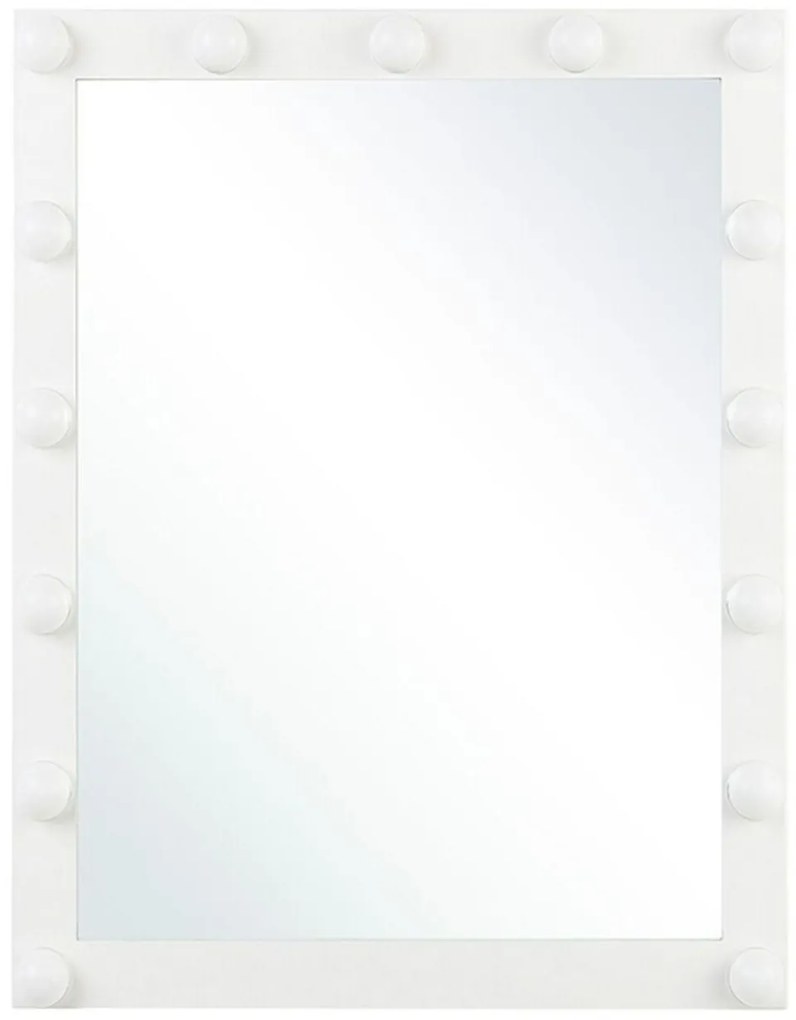 Kovové LED kozmetické zrkadlo na stenu 50 x 60 cm biele ODENAS Beliani