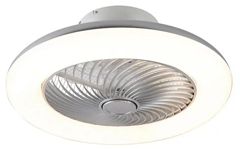 Dizajnový stropný ventilátor strieborný stmievateľný - Clima