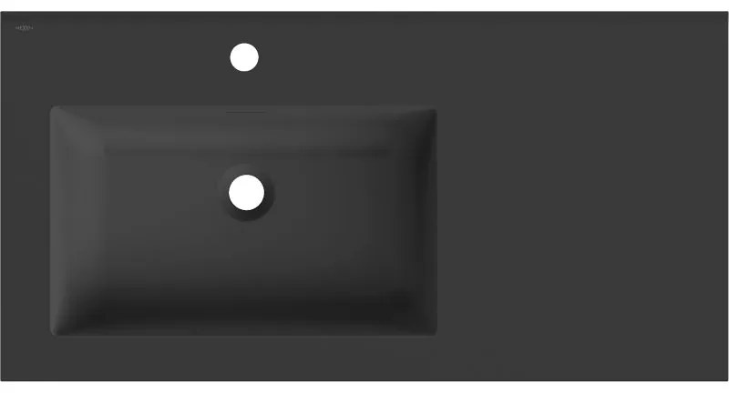 Mexen Otis, umývadlo na zapustenie 91 x 46,5 cm, ľavé, čierna matná, 25189071L