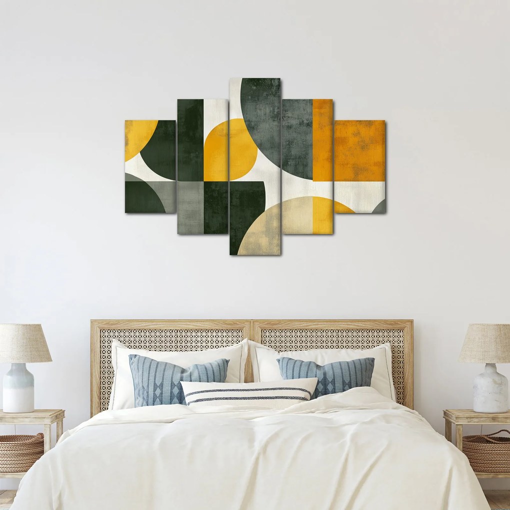 Obraz - Abstrakcia v olivovej farbe (150x105 cm)