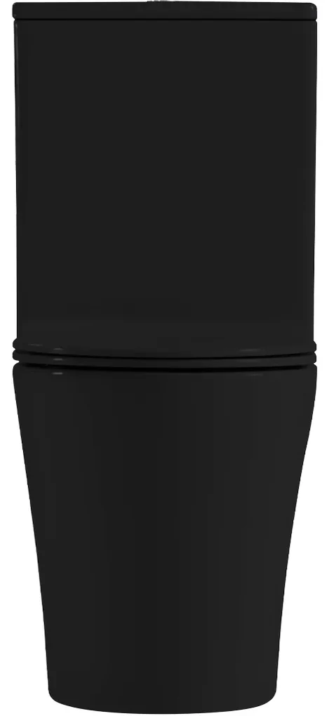 Cerano Carlito, WC kombi Rimless 36,5x61x85 cm + UF sedátko, spodný/zadný odpad, čierna matná, CER-CER-433866