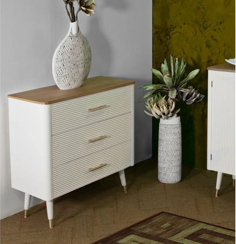 Dizajnová komoda Gerlinde 78 cm biela