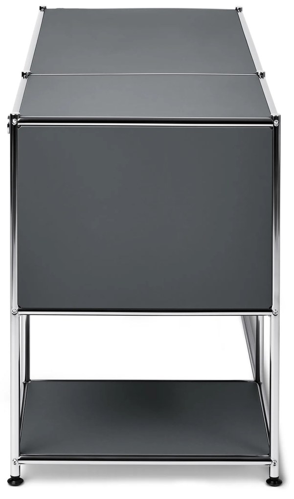 Kovový písací stôl »CN3« s výklopnými dvierkami, sivý