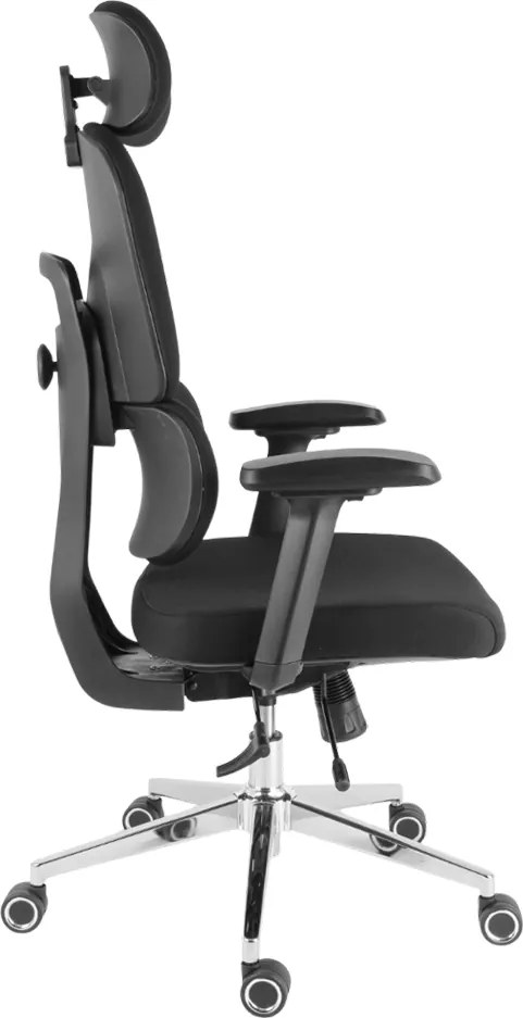 Kancelárska ergonomická stolička Neoseat ROBIN — látka, čierna, nosnosť 150 kg