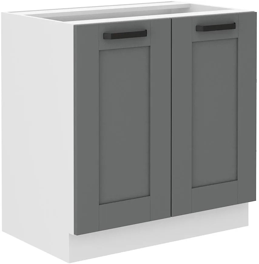 Dolná kuchynská skrinka Lucid 80 D 2F BB (korpus: biela + front: mdf dustgrey). Vlastná spoľahlivá doprava až k Vám domov. 1134716