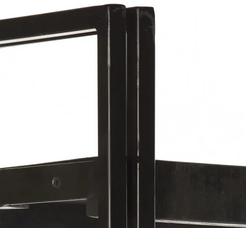 vidaXL Knižnica s 3 policami čierna 60x30x80 cm mangovníkový masív-