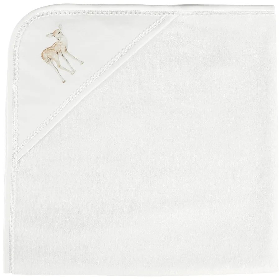 Novorozenecká osuška s kapucí bílá 80x80cm