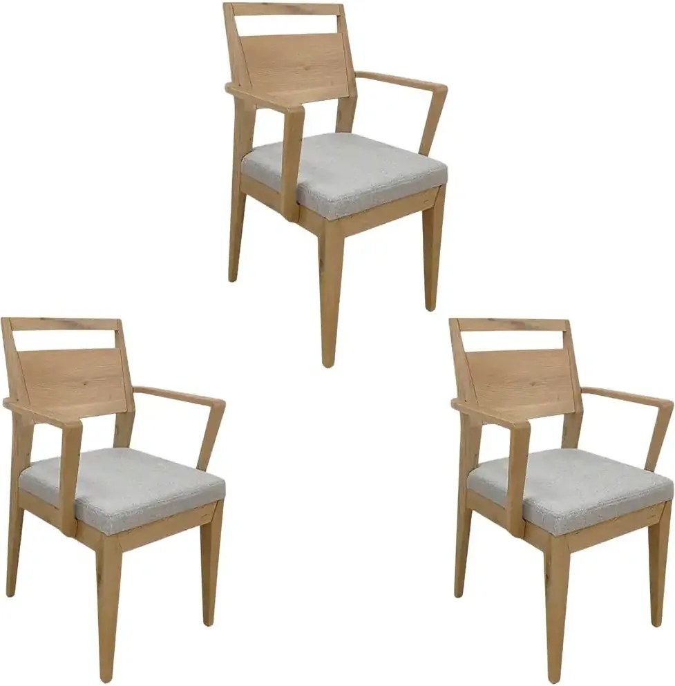 Moderné jedálenské stoličky s pod-rúčkami - set 3 ks