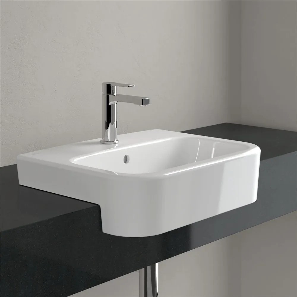 VILLEROY &amp; BOCH Architectura polozápustné umývadlo s otvorom, s prepadom, 550 x 430 mm, biela alpská, 41905501