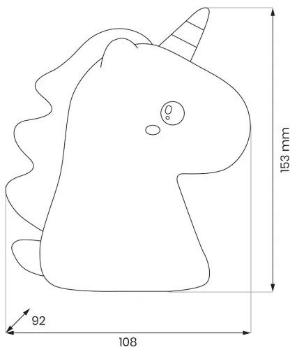 LED RGBW Stmievateľné nabíjateľné detské nočné svetlo UNICORN LED/1W/5V 1200 mAh