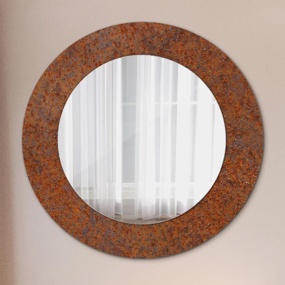 Okrúhle ozdobné zrkadlo Hrdzavý kov fi 50 cm