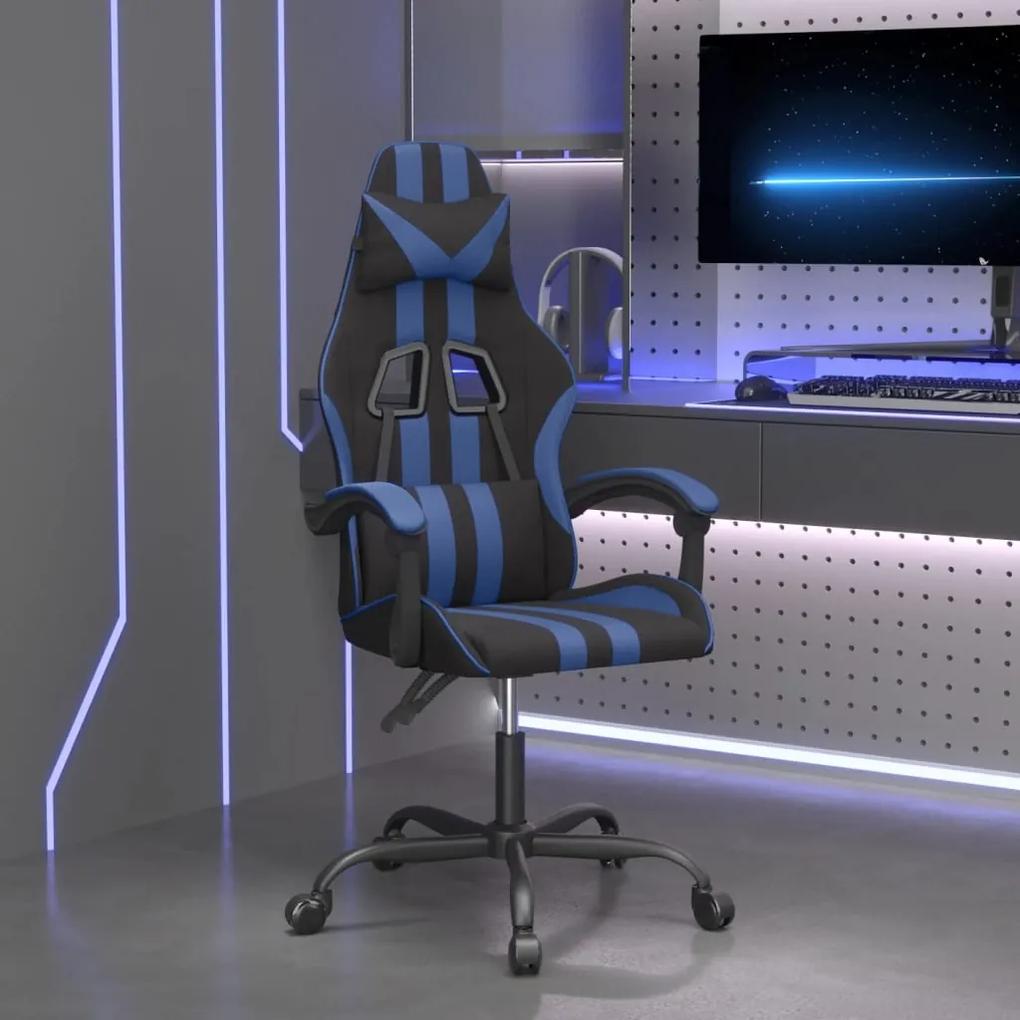 Herná stolička čierna a modrá umelá koža 3143818