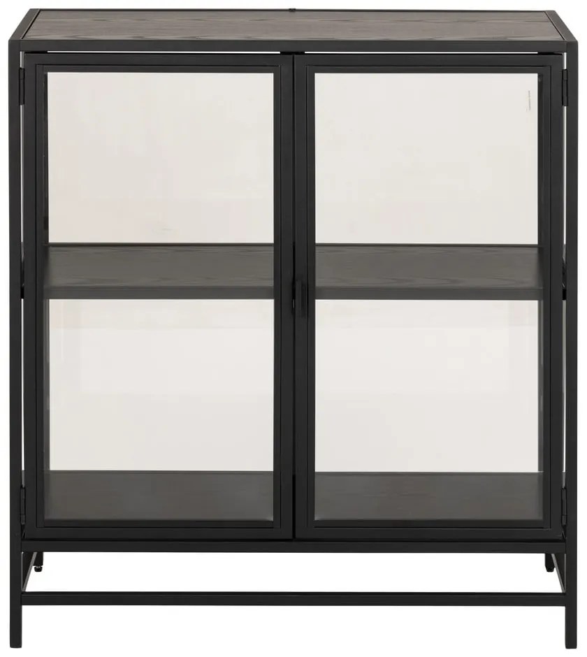 Čierna vitrína Actona Seaford, 77 x 86,4 cm