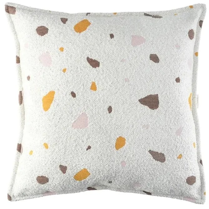 Krémový detský pohovkový vankúš z textílie buklé/ženilkový Terrazzo Block – Wigiwama