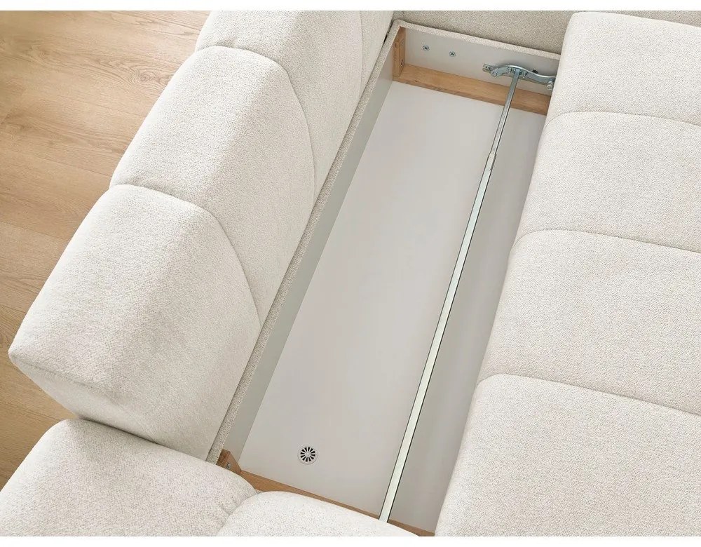 Biela ženilková rozkladacia/s úložným priestorom rohová pohovka (pravý roh/s leňoškou) Everest – Bobochic Paris