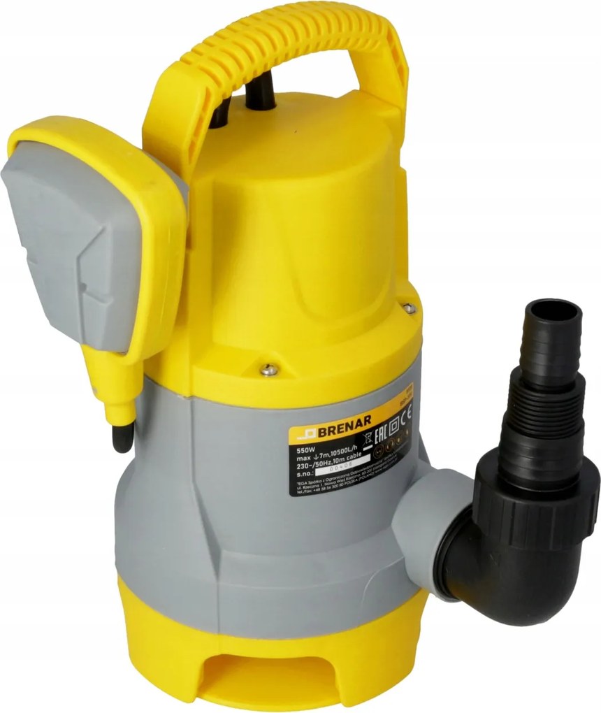 Brenar čerpadlo na špinavú vodu 550 W, max. 10500 l/h, max. výtlačná výška 7