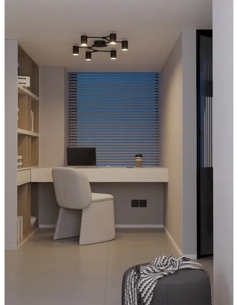 Redo 01-4048 - Bodové svietidlo WEBB 6xGU10/10W/230V čierna