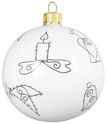Vianočná guľa biela, obrázky