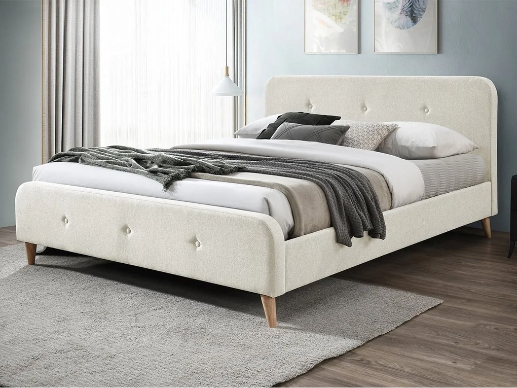 Čalúnená manželská posteľ Loham New, Rozmer postele: 160x200, Farby:: sivá - Expection Heather