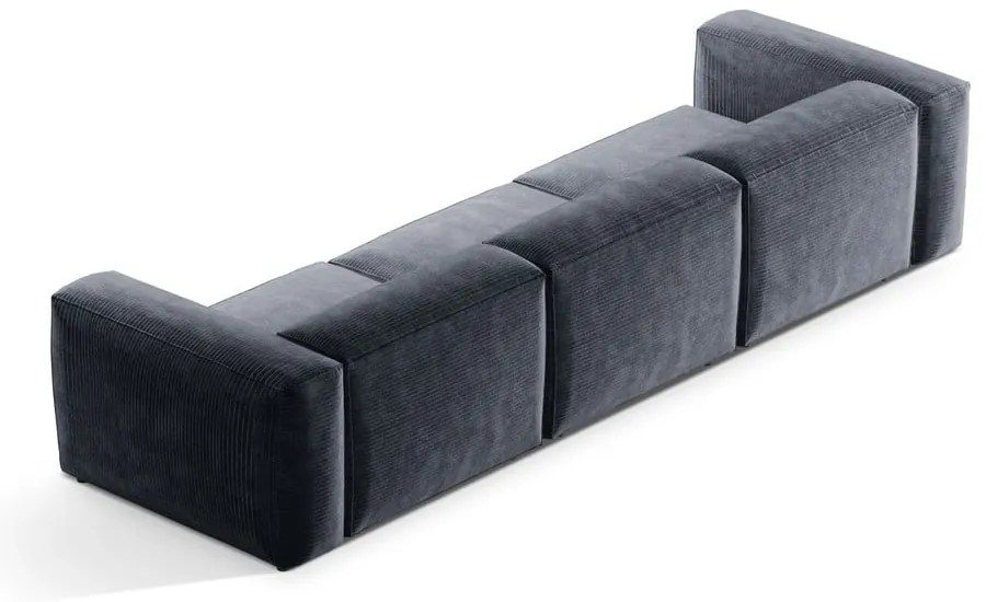 Sivomodrá menčestrová pohovka 364 cm Bergamo – Cosmopolitan Design
