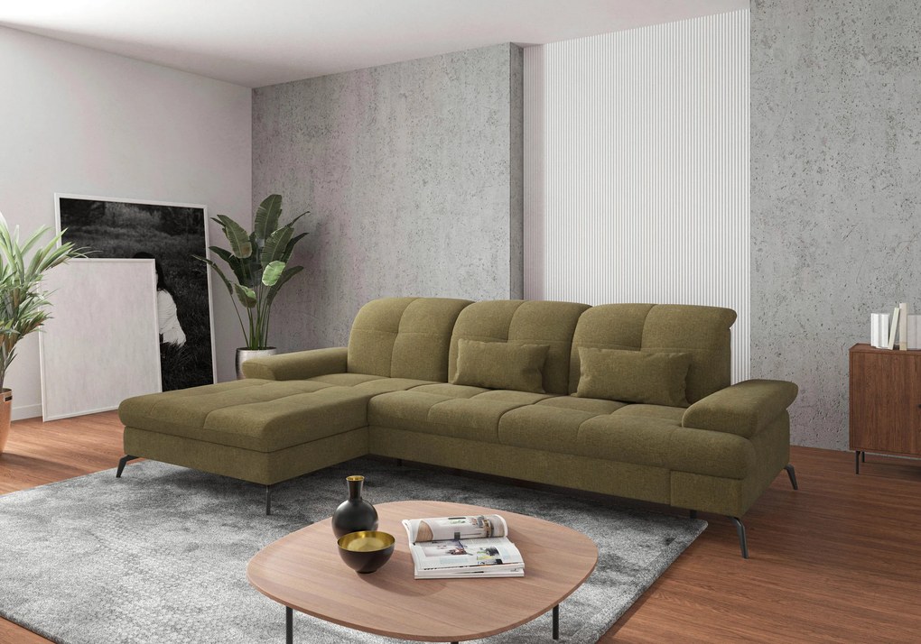 XXXLutz ROHOVÁ SEDAČKA, textil, olivovozelená Sit & More - Sedačky - 000144009908