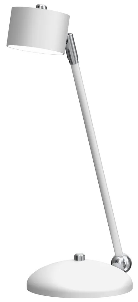 Stolná lampa Arena, 1x biele kovové tienidlo, w/ch