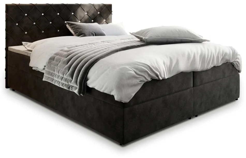 Čalúnená posteľ boxspring RIVA, 180x200, magic velvet 2219