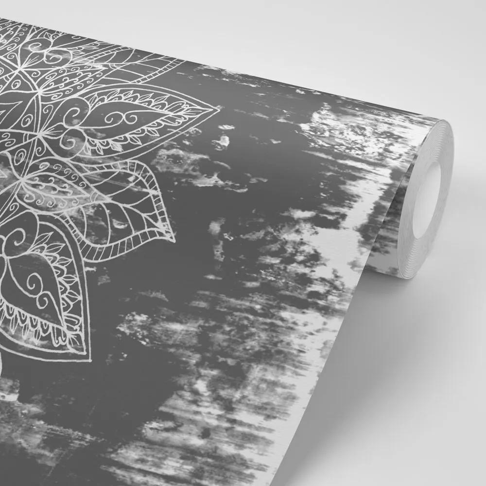 Samolepiaca tapeta textúra Mandaly v čiernobielom - 150x100