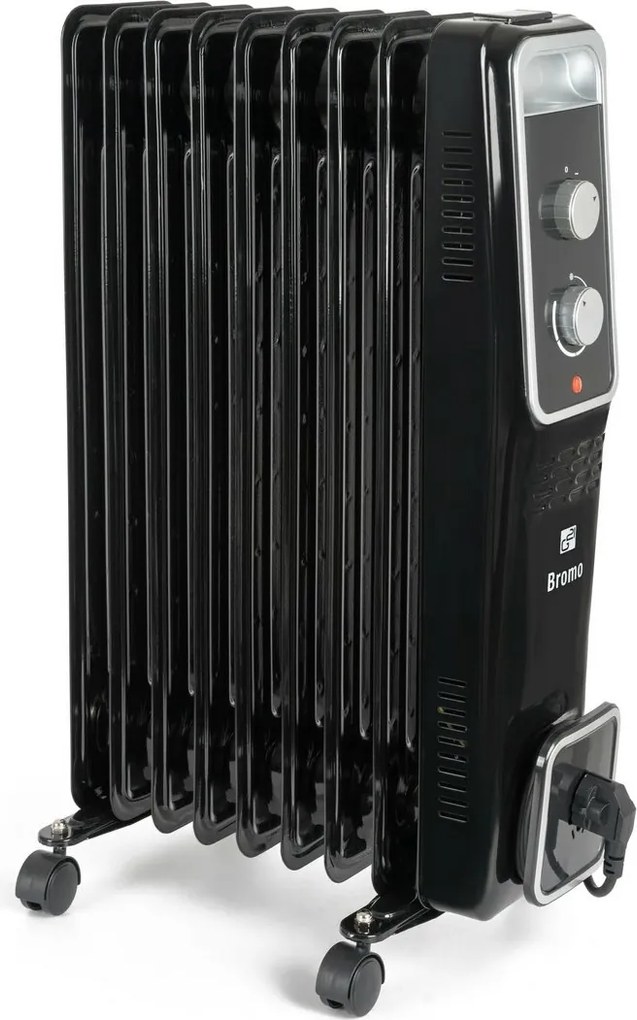 G21 Olejový radiátor Bromo, 9 rebier, 2000 W, čierna, M