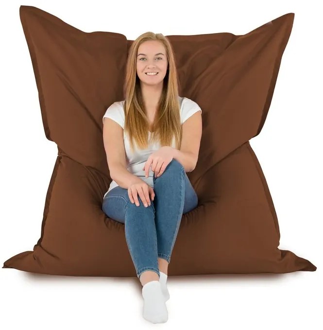 XXL vankúš na sedenie – interiérový aj záhradný, vodeodolný Farba: 19.Hnedý