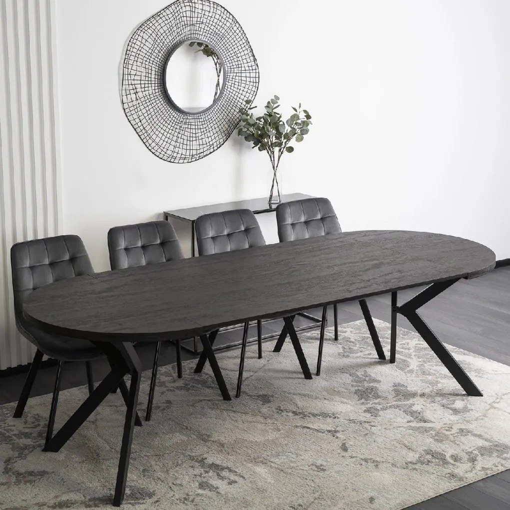 PROXIMA.store - Okrúhly stôl LUKAS FARBA: dub, FARBA NÔH: čierna