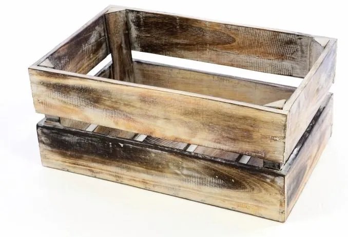 Divero VINTAGE 51362 Drevená debnička hnedá - 44 x 28 x 19 cm