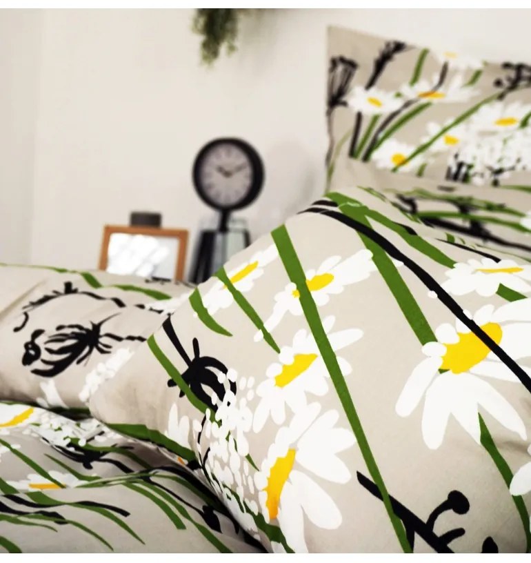 Obliečky bavlnené Margarétky EMI, Paplón 140x220