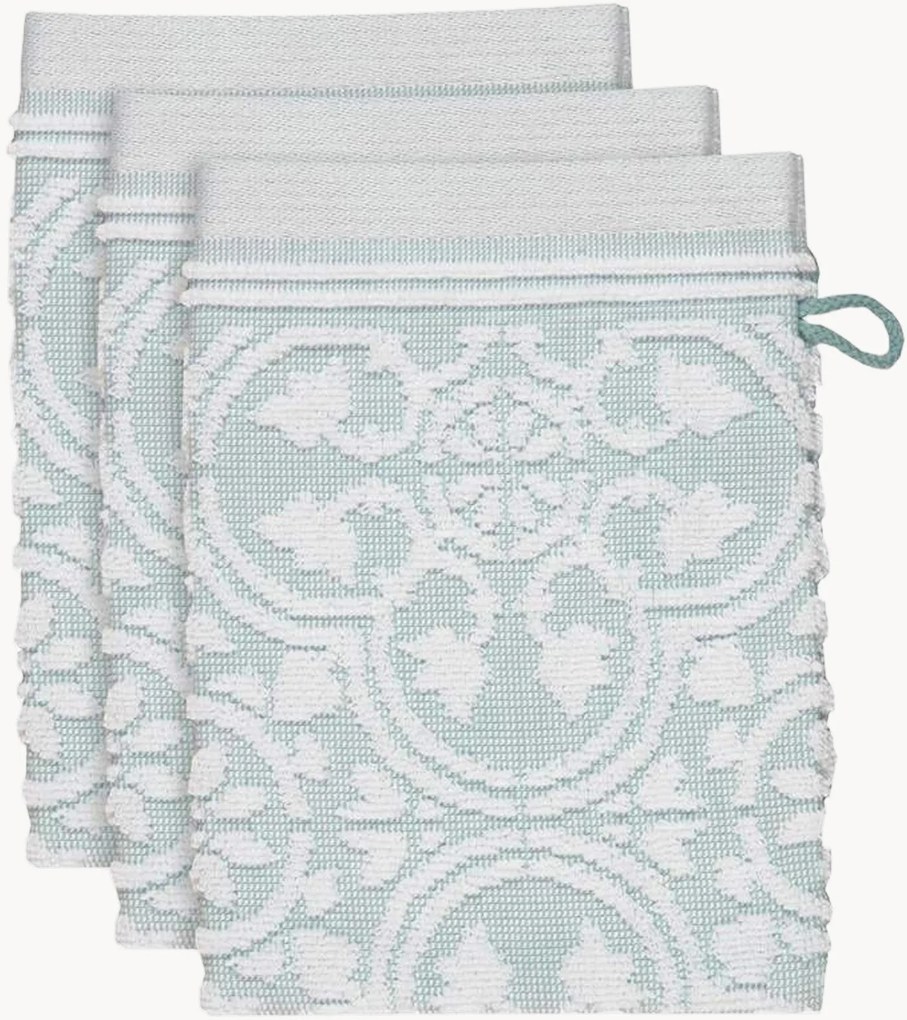Uteráky na umývanie zo žakárového bavlneného froté Tile de Pip, 3 ks