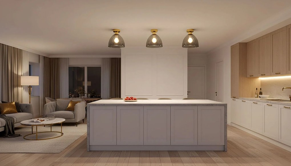 Toolight Toolight, stropné svietidlo 1xE27 APP1302-1C, zlatá lesklá, OSW-02426