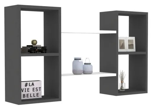 Nástenná polica BAMBI biela/antracit