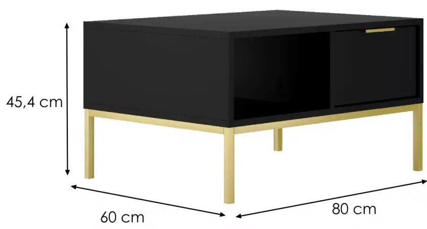 Konferenční stolek Austin 80 cm černá/zlatá