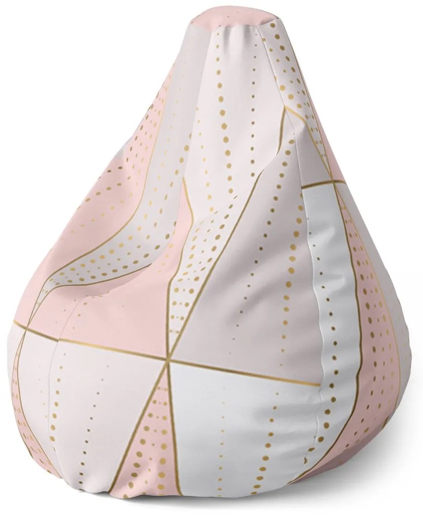 Sablio Sedací vak Pear Ružovo-šedé ihlany - 140 x 100 x 25 cm