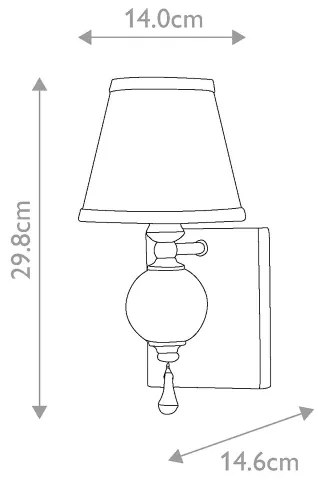 Elstead FE-ARGENTO1 - Nástenné svietidlo ARGENTO 1xE14/60W/230V