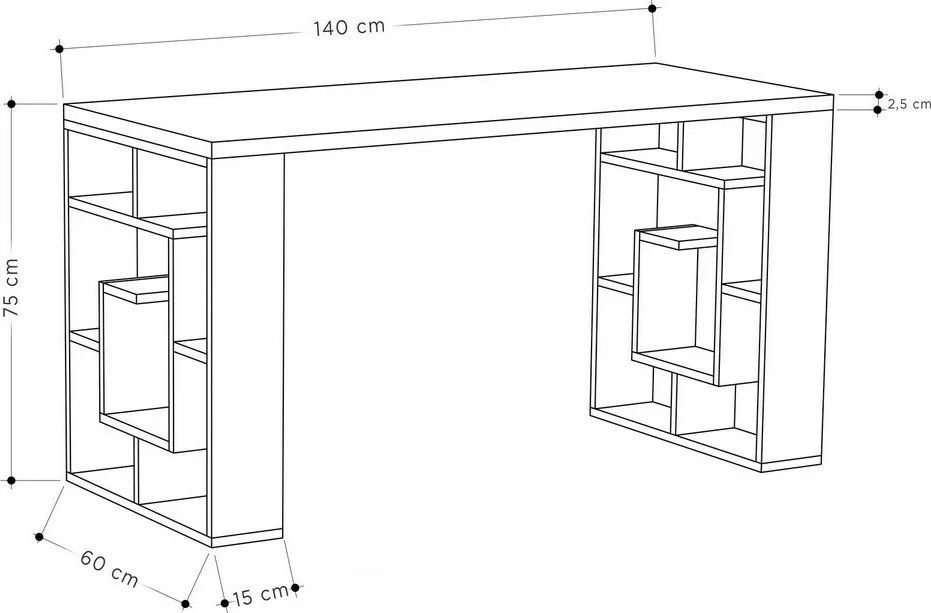 Pracovný stôl Maze White and Oak