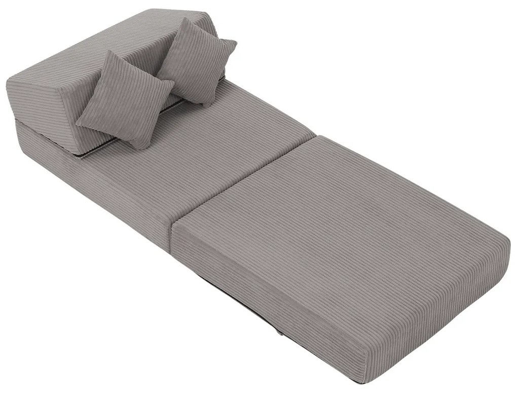 Skladacie kreslo/matrac PELOS, sivá