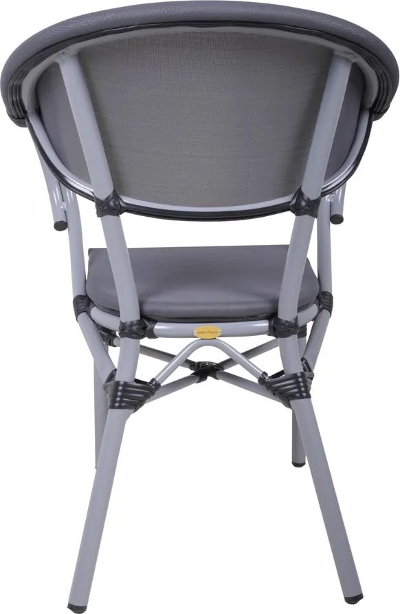 Sivá kovová záhradná stolička Toskana – Garden Pleasure
