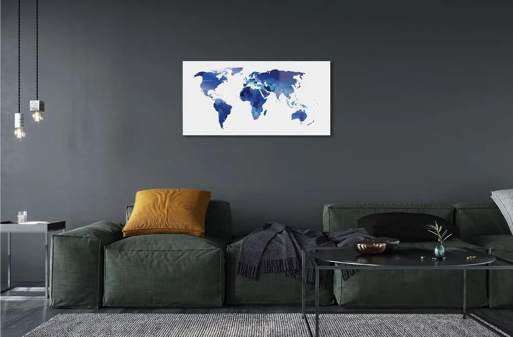 Sklenený obraz modrá mapa 100x50 cm