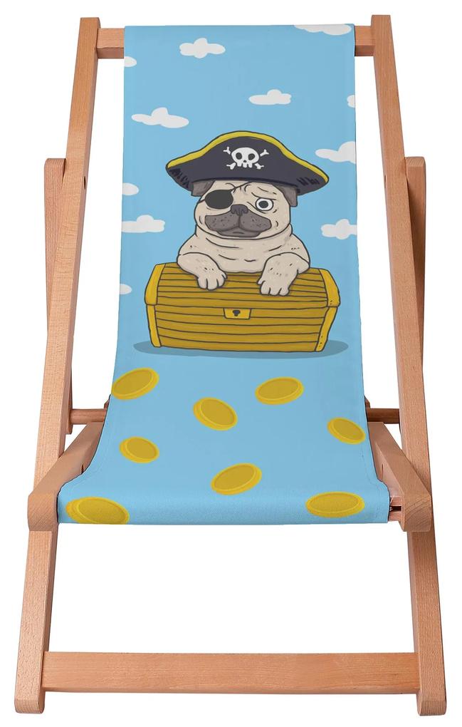 Drevené plážové lehátko Pirate Pug
