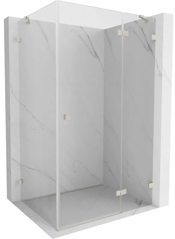 Mexen Lunar, pravostranný výklopný sprchový kút 85 x 80 cm, 8mm číre sklo, oceľový profil, 834-085-080-97-00-P