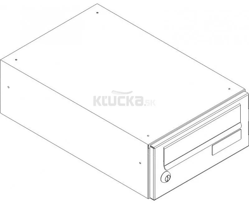 SJ 260/90 poštová schránka jednostranná RAL, RAL 9006 / Strieborná