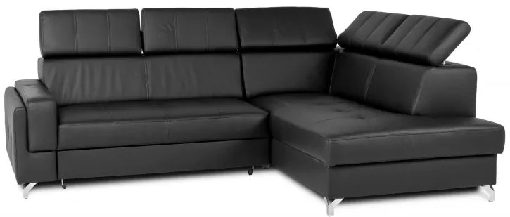 Kožená sedacia súprava FABIO, čierná, ľavá