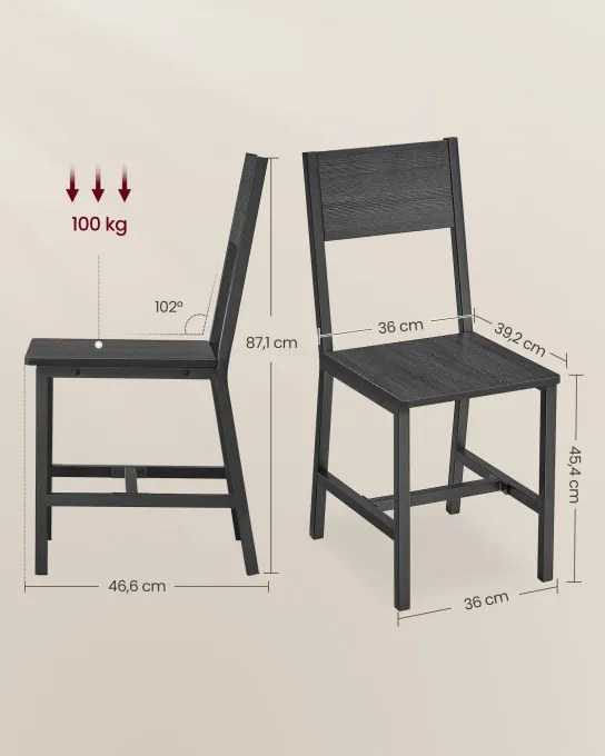 Set dvoch jedálenských stoličiek LDC092B04 (2 ks)