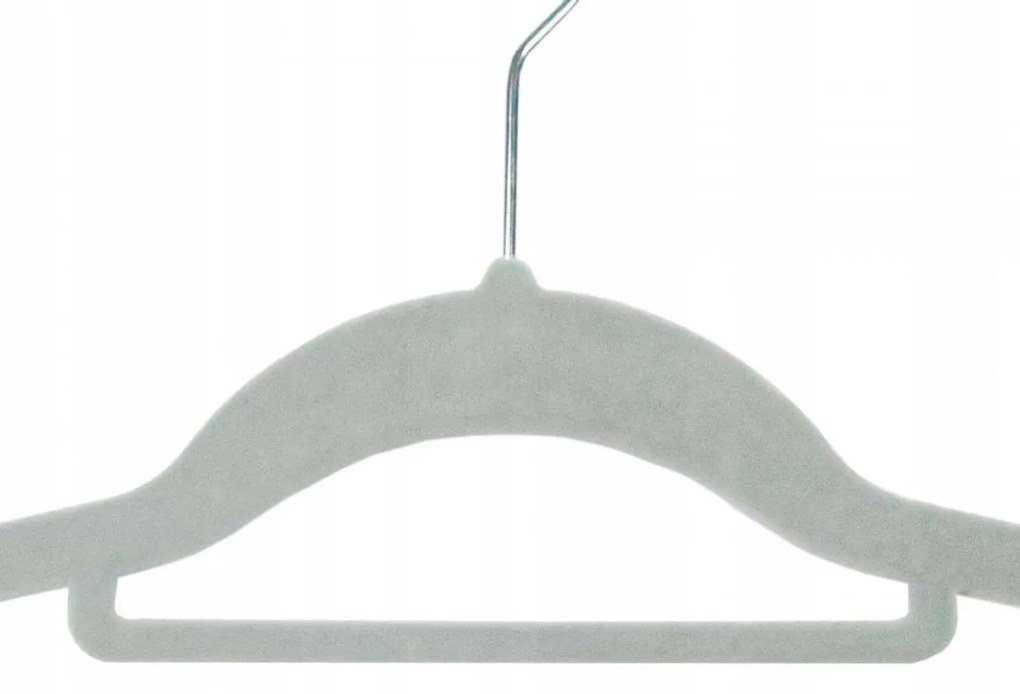 Velúrová súprava vešiakov Maxi 50 kusov sivá