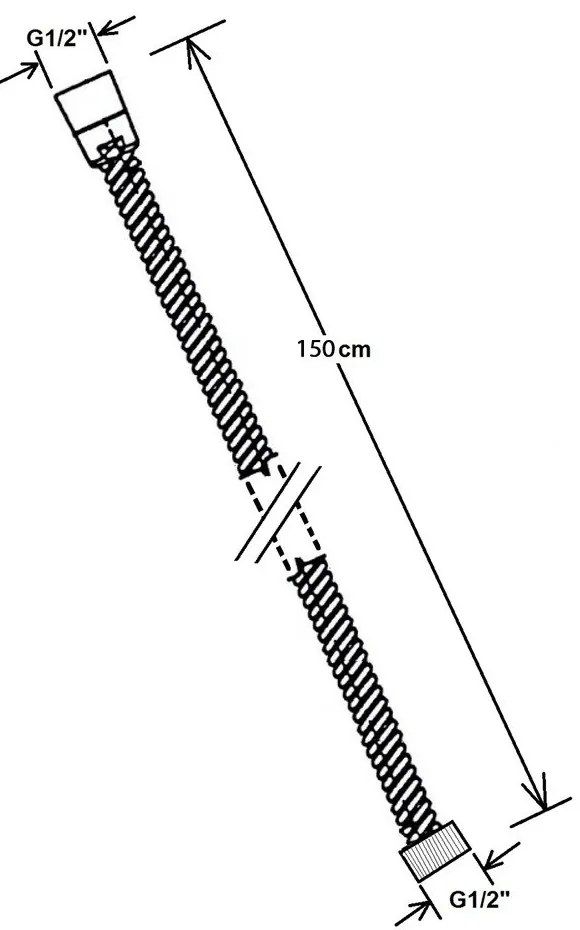 Biela mosadzná sprchová hadica Powerflex – Sapho